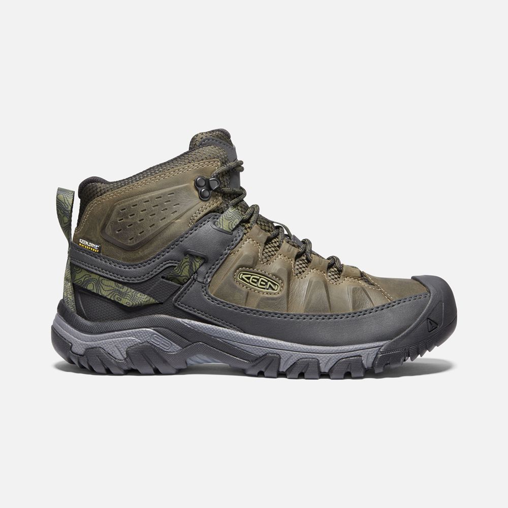 Bottes de Randonnée Keen Homme Vert Olive/Noir | Targhee Iii Waterproof Mid | EAKHJ-4653